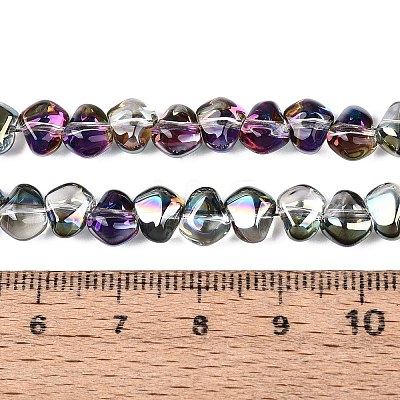 Electroplate Transparent Glass Beads Strands EGLA-Q133-01A-06-1