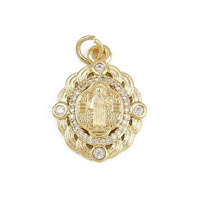 Brass Micro Pave Cubic Zirconia Pendants KK-D409-43G-A-1