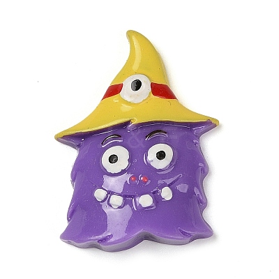 Ghost with Witch Hat Halloween Opaque Resin Decoden Cabochons RESI-R446-02F-1