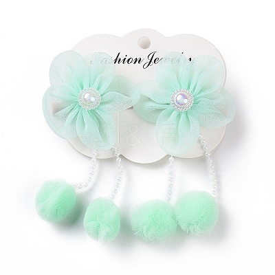 Flower Cloth Metallic Alligator Hair Clips LS-PHAR-D013-01E-1