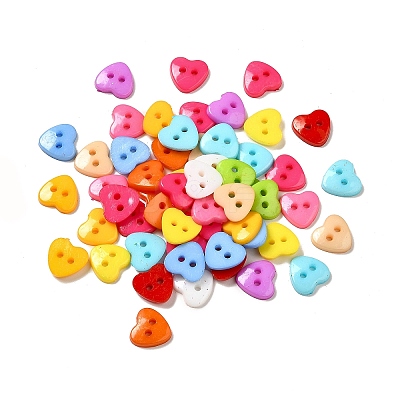 Acrylic Heart Buttons X-BUTT-E071-A-M-1