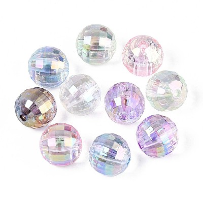UV Plating Transparent Acrylic Beads TACR-N020-03-1