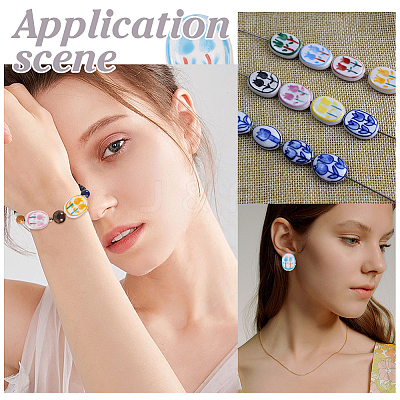 24Pcs 6 Colors Handmade Porcelain Beads PORC-WR0001-04-1