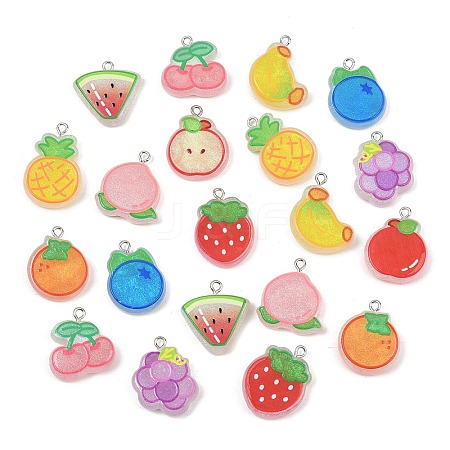 Opaque Resin & Glitter Powder Pendants RE-CBA0127-01-1