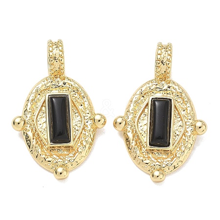 Rack Plating Brass Pave Cubic Zirconia Pendants CU-CBA01AA-04G-1