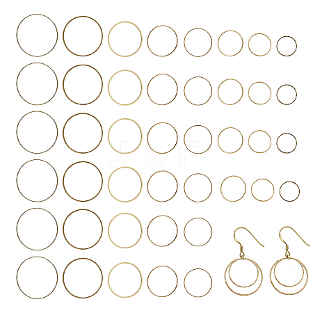 CHGCRAFT 240Pcs 8 Style Brass Linking Rings FIND-CA0006-05AB-1