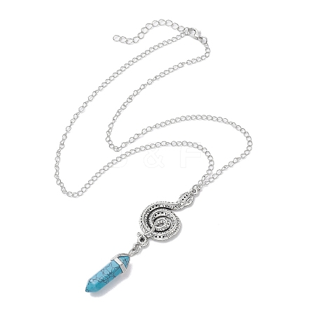 Synthetic Turquoise Pendant Necklaces NJEW-JN04694-02-1