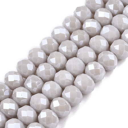 Electroplate Glass Beads Strands EGLA-A044-P6mm-B19-1