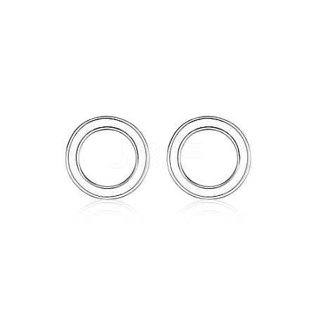 Ring Rhodium Plated 925 Sterling Silver Stud Earrings PB1316-3-1