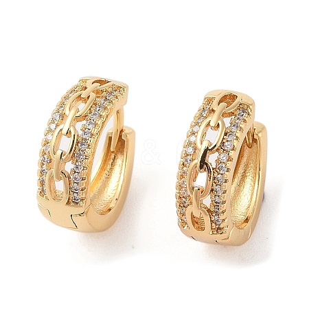 Rack Plating Brass Micro Pave Clear Cubic Zirconia Hoop Earrings for Women EJEW-G394-04A-G-1