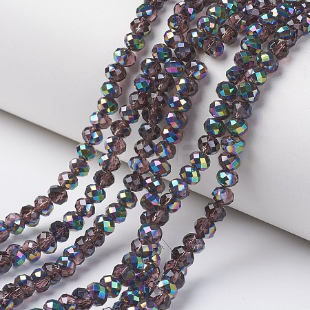 Electroplate Transparent Glass Beads Strands EGLA-A034-T1mm-Q05-1