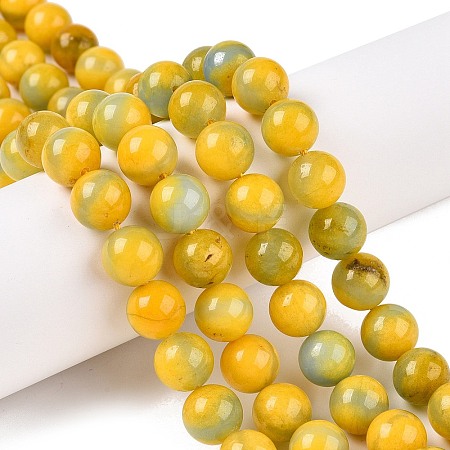 Dyed Natural White Jade Beads Strands G-T138-10mm-210-26-1