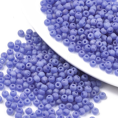 Frosted Colours Glass Beads SEED-S040-02A-01-1