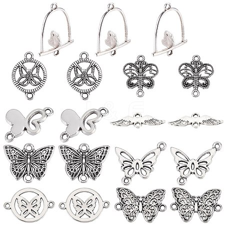 72Pcs 9 Styles Tibetan Style Zinc Alloy Connector Charms TIBE-SC0001-79-1
