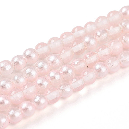 Baking Paint Transparent Glass Beads Strands DGLA-N011-4mm-03-1