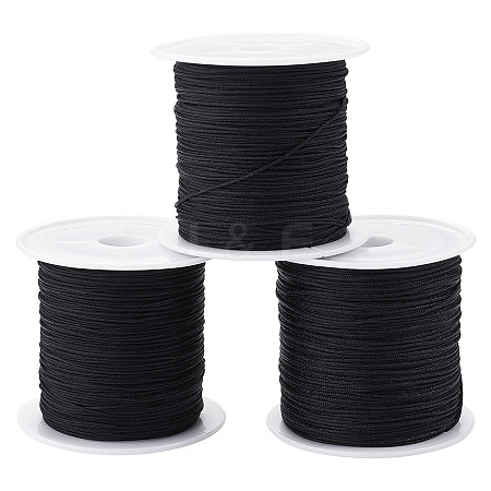 3 Rolls 3 Styles Round Nylon Braided Cord NWIR-TADJ0001-03D-1