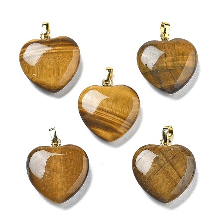 Natural Tiger Eye Pendants G-G956-B01-G-1