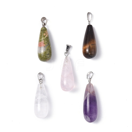 Natural Mixed Gemstone Pendants G-F707-24-1