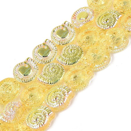 Electroplate Transparent Glass Beads Strands EGLA-Q136-02A-07-1