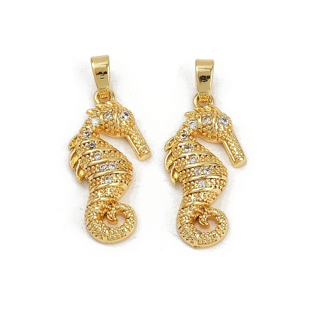 Brass Micro Pave Cubic Zirconia Pendants KK-C093-14G-1