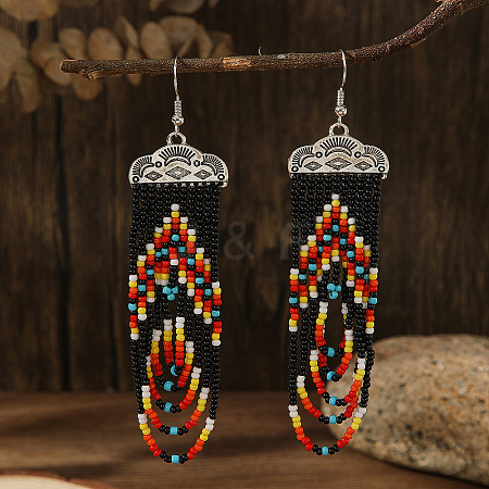 Bohemian Style Tassel Dangle Earrings UJ7824-3-1