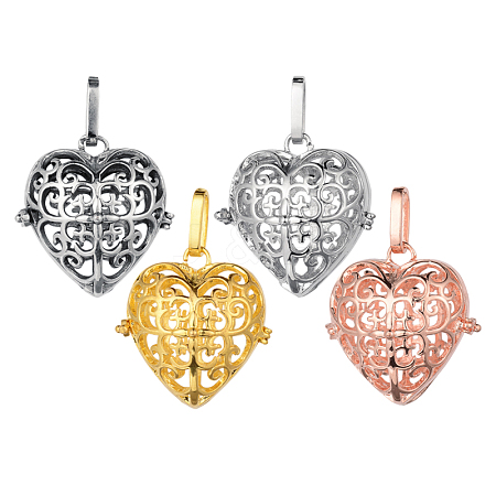 Brass Hollow Heart Cage Pendants KK-E662-21-NR-1