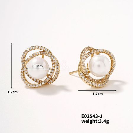 Shiny Women's Earrings with Hollow Design QN5247-4-1