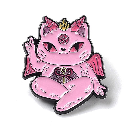 Halloween Cat Evil Enamel Pins JEWB-K001-05D-EB-1