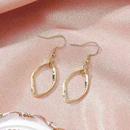 304 Stainless Steel Oval Dangle Earrings EJEW-JE06290-1