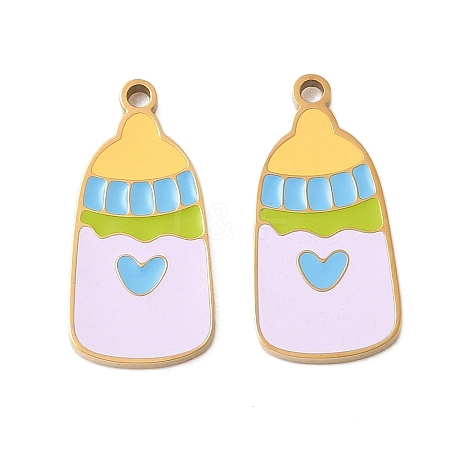 304 Stainless Steel Enamel Pendants STAS-G360-04G-03-1