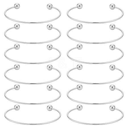 12Pcs 304 Stainless Steel European Style Torque Bangles Making FIND-UN0007-46-1