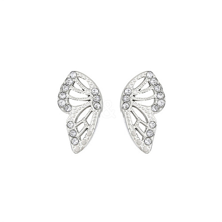 304 Stainless Steel Micro Pave Cubic Zirconia Stud Earrings for Women UC3999-1-1
