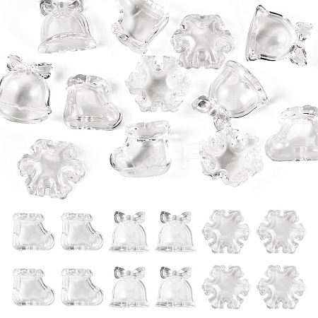 12Pcs 3 Styles Christmas Theme Transparent Acrylic Beads TACR-TA0001-76-1