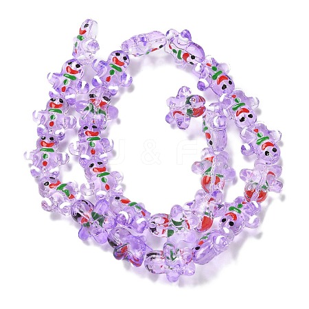 Christmas Handmade Lampwork Beads Strands LAMP-M021-02E-1