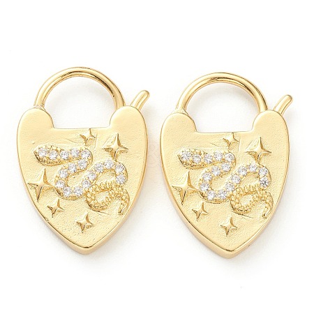 Brass Micro Pave Clear Cubic Zirconia Clasps ZIRC-P082-03A-G-1