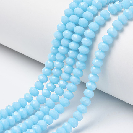 Opaque Solid Color Glass Beads Strands X-EGLA-A034-P4mm-D08-1