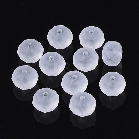 Transparent Frosted Acrylic Beads FACR-N004-003-1