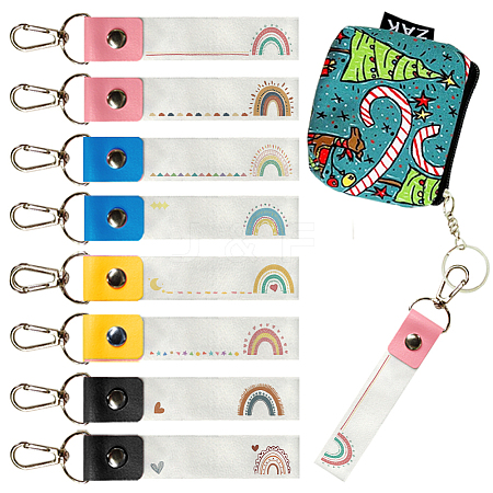 PU Leather & Cotton Name Marker Keychain AJEW-WH0514-032-1