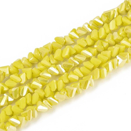 Electroplate Opaque Glass Beads Strands GLAA-N022-4mm-13-1