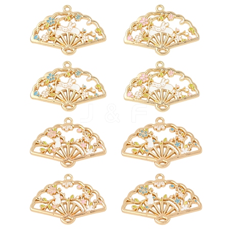 8Pcs 4 Styles Rack Plating Alloy Enamel Pendants ENAM-FS0004-74-1