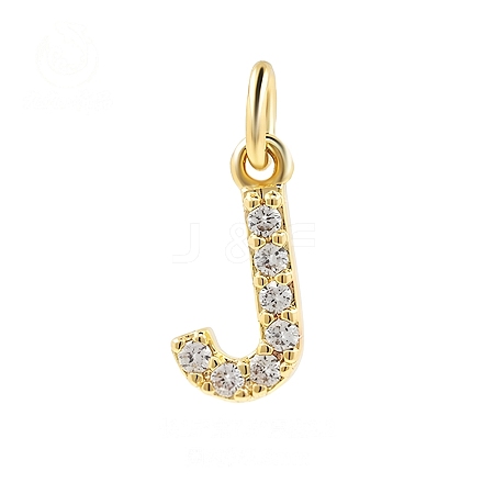Brass Cubic Zirconia Pendants with Jump Rings FIND-PW0024-09J-1