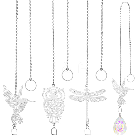 9Pcs 3 Styles 304 & 201 Stainless Steel Suncatchers HJEW-NB00287-1