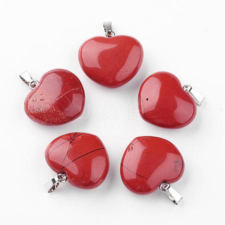 Natural Red Jasper Pendants G-S219-17E-1