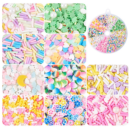 60G 10 Styles Handmade Polymer Clay Sprinkles Mix CLAY-TA0001-70-1