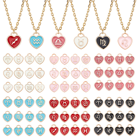   72Pcs 6 Sets Alloy Enamel Charms ENAM-PH0002-37-1