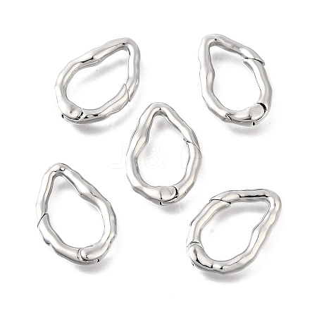Brass Irregularity Spring Gate Rings KK-U072-43B-P-1
