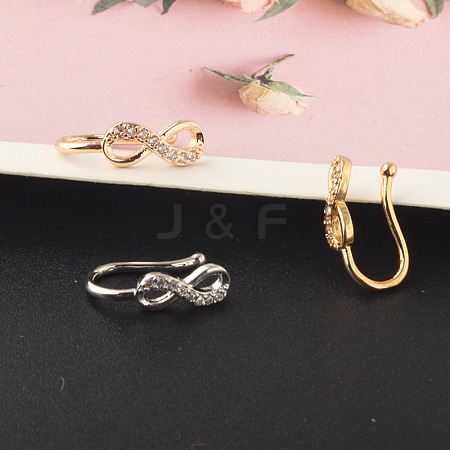 304 Stainless Steel Micro Pave Clear Cubic Zirconia Clip on Nose Rings WGD6E17-10-1