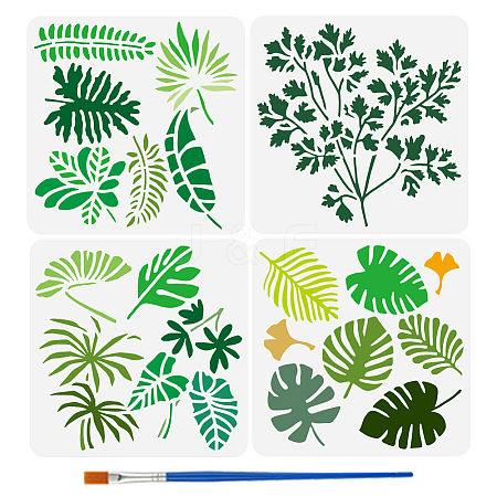 4Pcs 4 Styles PET Hollow Out Drawing Painting Stencils DIY-WH0394-0544-1