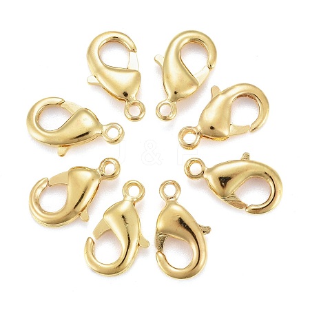Brass Lobster Claw Clasps KK-902-G01-NF-1