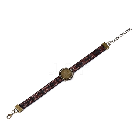 Hollow Cross PU Leather Bracelet Making MAK-I020-01E-1